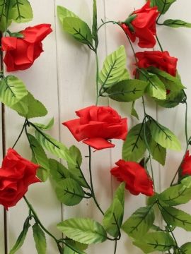 Kunstige Blomster Rose Garland Silke Vintreet Fake Leaf Party Hage Bryllup Home Decor