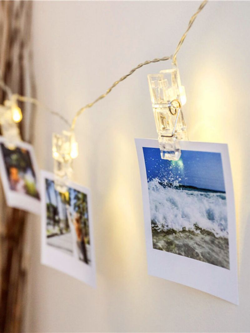 Led Fotoklemmelys 10/20/30/40 Stk Home Decor Holiday String Lights For Sengetøy Bryllupsfestival