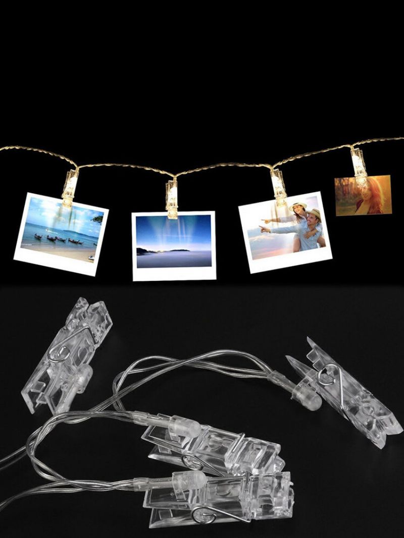 Led Fotoklemmelys 10/20/30/40 Stk Home Decor Holiday String Lights For Sengetøy Bryllupsfestival