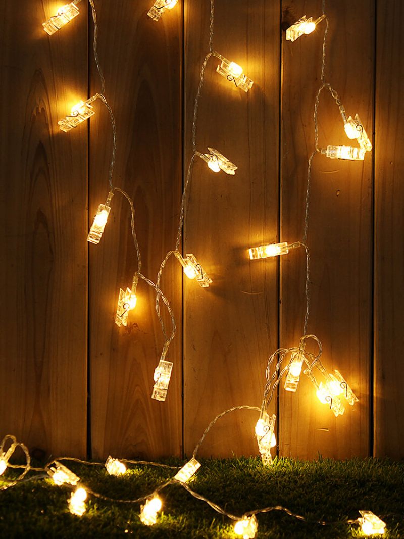 Led Fotoklemmelys 10/20/30/40 Stk Home Decor Holiday String Lights For Sengetøy Bryllupsfestival