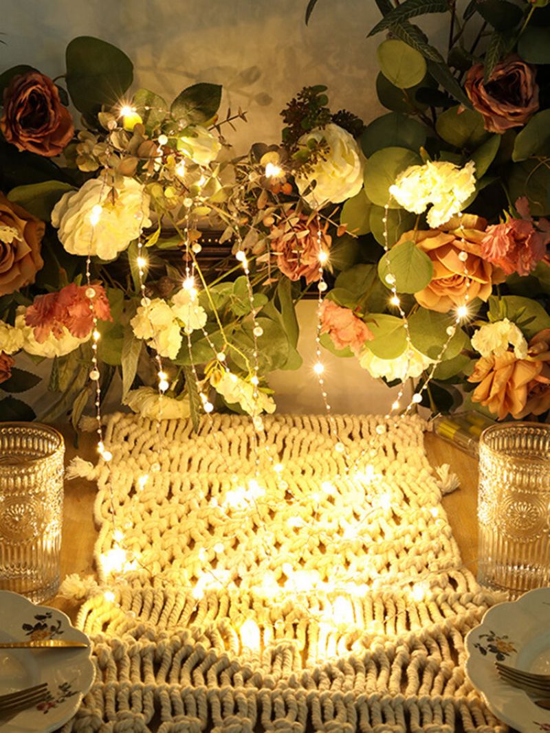 Led Kobbertråd Perler Nattlys Home Decor Søt Romantisk String Light For Wedding Bedroom Party