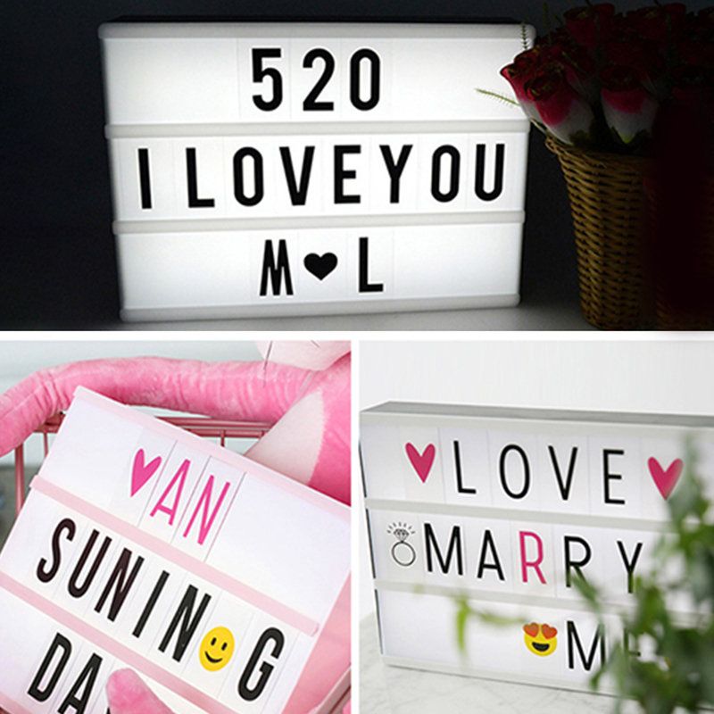 Led Letter Light Box Cinema Message Box Home Decoration Festival Supply Foto Rekvisitter Ornamenter