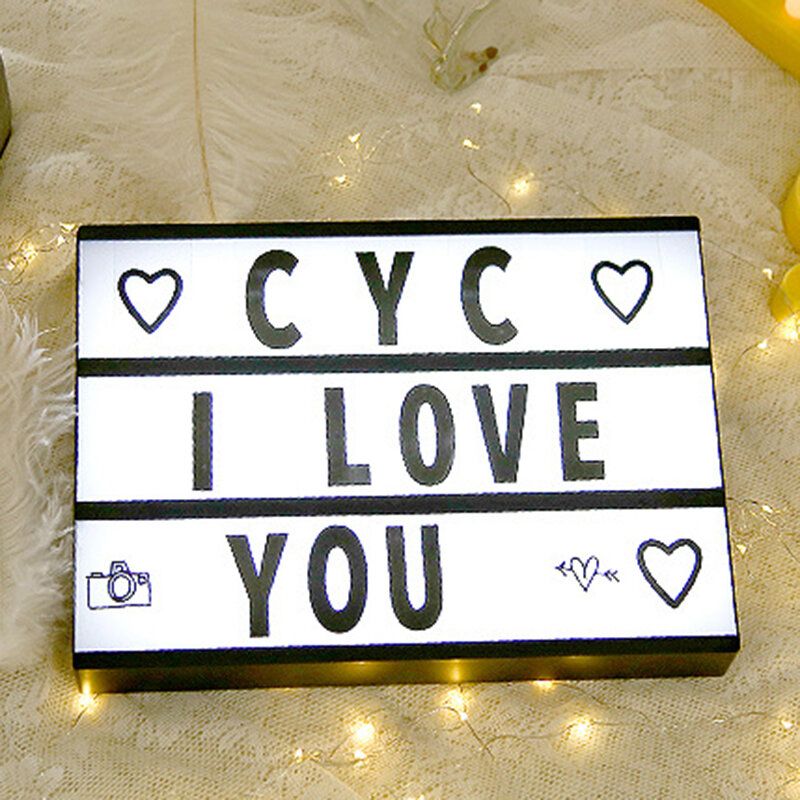 Led Letter Light Box Cinema Message Box Home Decoration Festival Supply Foto Rekvisitter Ornamenter