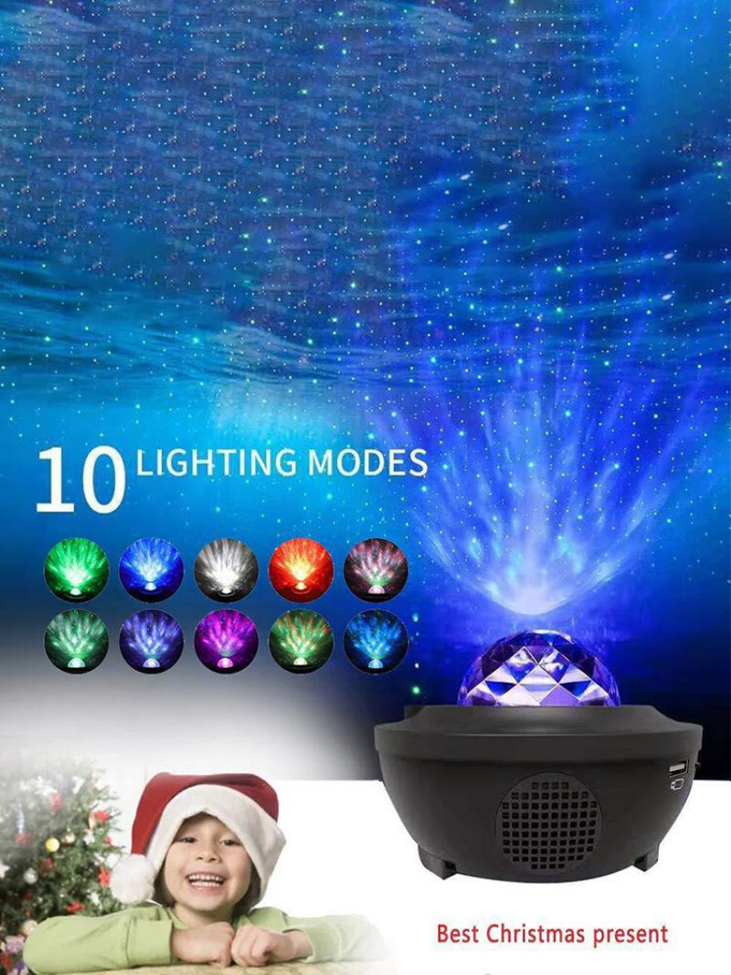 Led Romantisk Fargerik Stjernehimmel Galaxy Projektor Nattlys Usb-fjernkontroll Fairy Neon Projection Lampe Dekorasjon