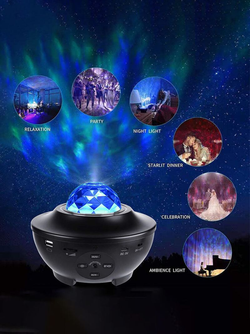 Led Romantisk Fargerik Stjernehimmel Galaxy Projektor Nattlys Usb-fjernkontroll Fairy Neon Projection Lampe Dekorasjon