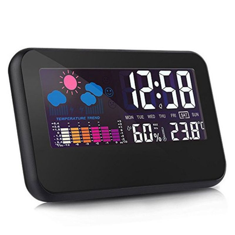 Loskii Dc-002 Digital Værstasjon Termometer Hygrometer Vekkerklokke Smart Lydkontrollklokke