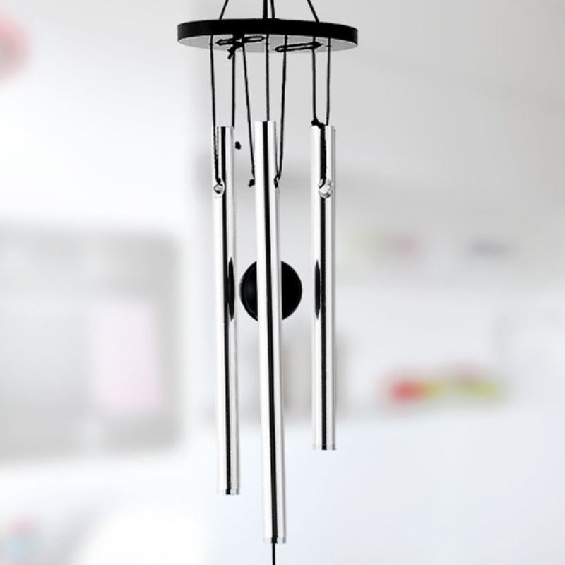 Metal Windchime Utendørs Hage Ornamenter Tre Rør Bil Soverom Stue Hjem Innredning