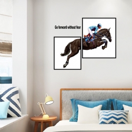 Modern Style Horseman Art Wall Stickers Soveromsmøbler Kreativ Dekorasjon Selvklebende