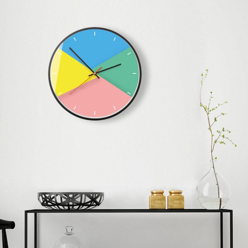 Nordic Style Veggklokke For Stue Soverom Bruk Quartz Movement Silent Ball Clock Modern Simple Geometric Series Wag-on-the-wall