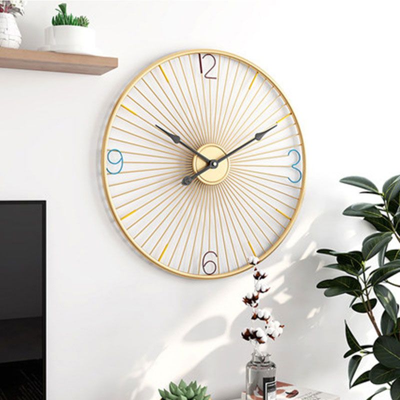 Nordic Wall Clock Stue Silent Rundjernsklokke Diameter 50cm