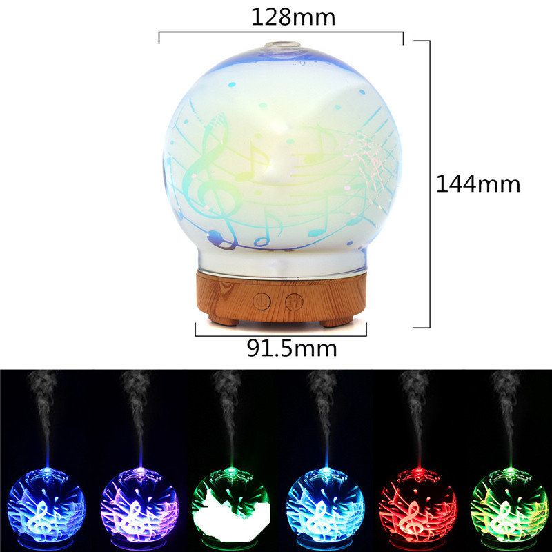 Note Style 3d Luftfukter Aromaterapi Lampe 3d Glass Nattlys Diffuser