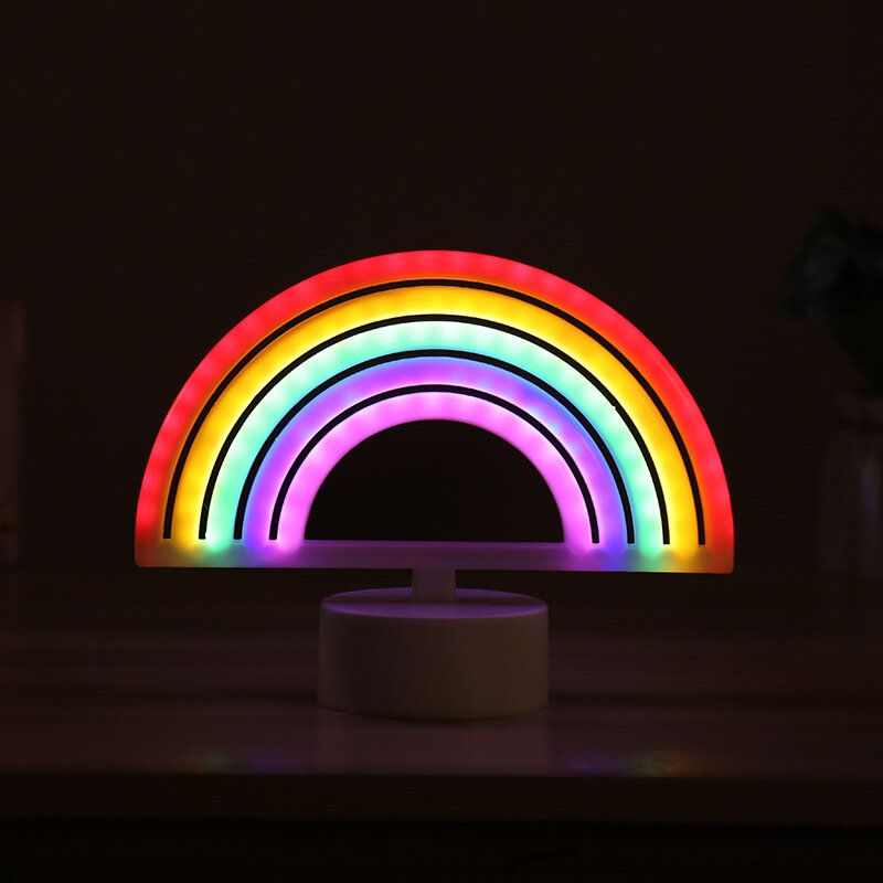 Rainbow Led Neon Light Sign Holiday Xmas Party Bryllupsdekorasjoner Barnerom Home Decor