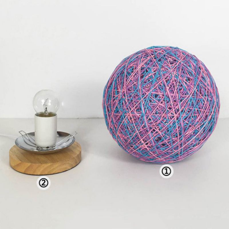 Rattan Ball Nattlys Bord Nattbordslampe Soverom Home Decor Valentine Gift