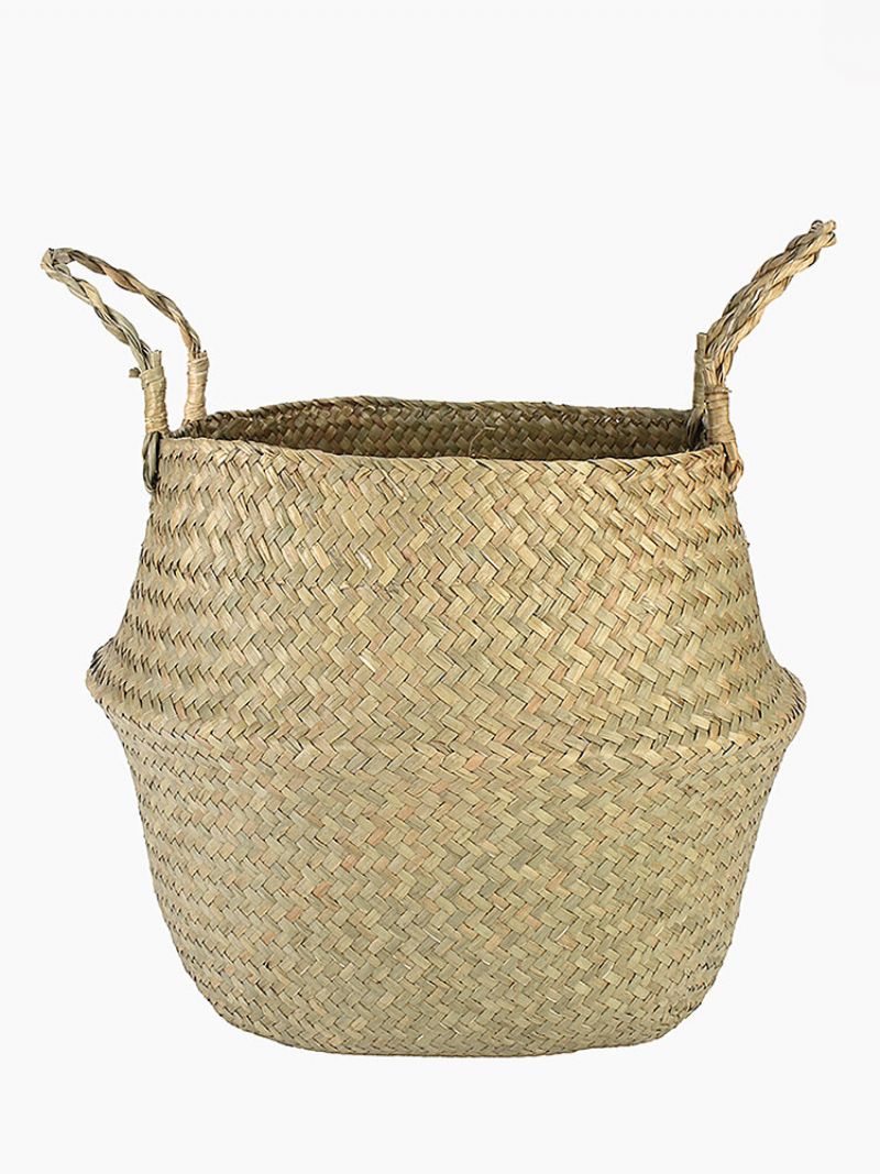 Seagrass Belly Basket Lagring Klesvask Hjem Panier Boule Naturlig Sjøgress