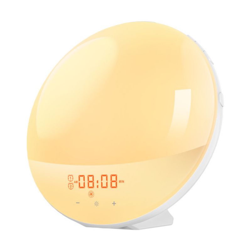 Smart Wake Up Light Work Sunrise Digital Vekkerklokke Med Solnedgangssimulering Naturlige Lyder Og Alarmer