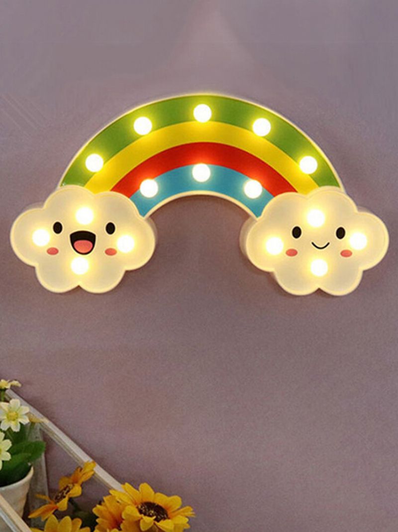 Smile Face Cloud Rainbow Led Nattlys Tegneserie Nattlampe Baby Barneleke Gavelys