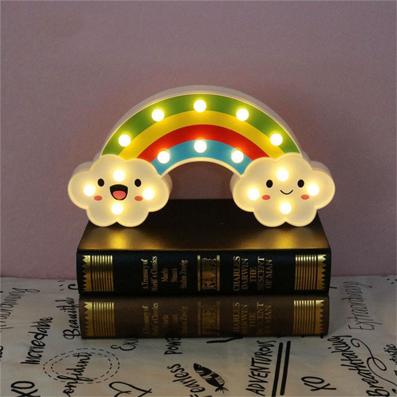 Smile Face Cloud Rainbow Led Nattlys Tegneserie Nattlampe Baby Barneleke Gavelys