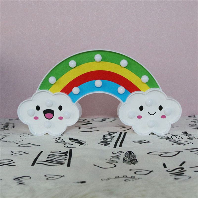 Smile Face Cloud Rainbow Led Nattlys Tegneserie Nattlampe Baby Barneleke Gavelys