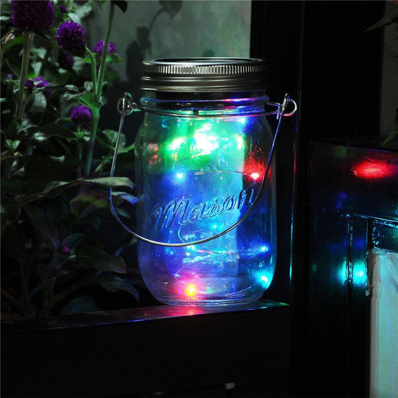 Solcelledrevet 2m 20leds Mason Jar Lokk Fairy String Light Wire Lampe For Hagedekor