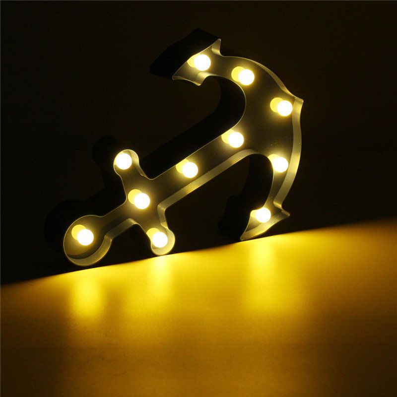 Søt Anker Led Nattlys Vegg Batteri Lampe Baby Barn Soverom Home Decor