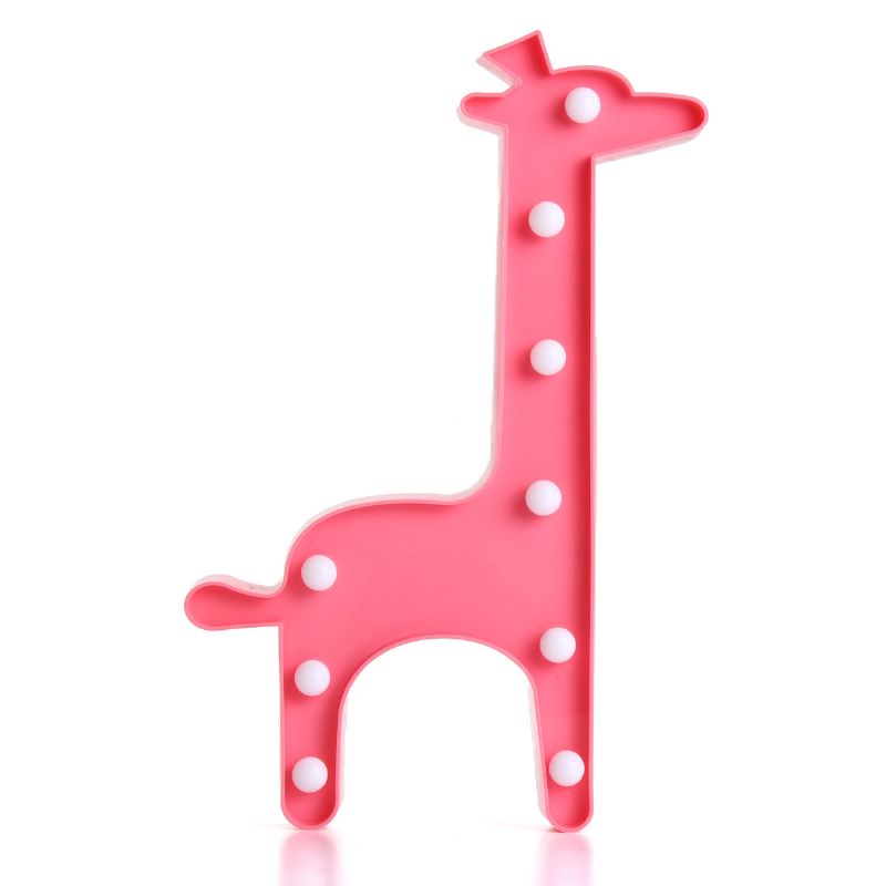 Søt Giraffe Led Nattlys Vegg Batteri Lampe Baby Barn Soverom Home Decor