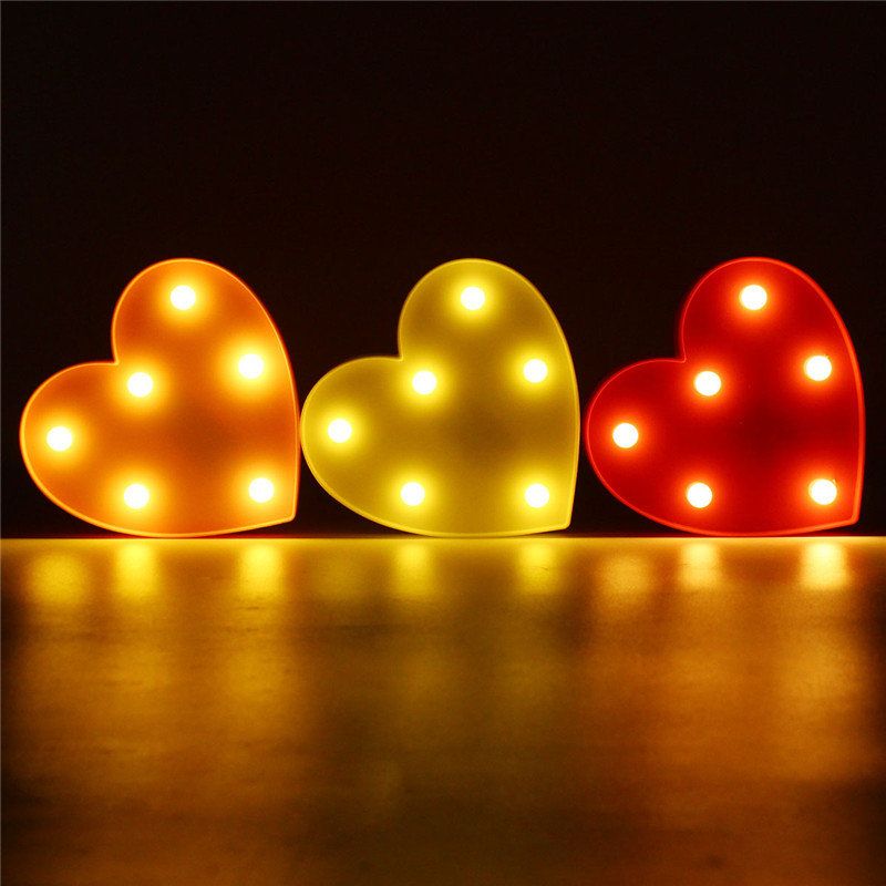 Søt Hjerte Led Nattlys Vegg Batteri Lampe Baby Barn Soverom Home Decor