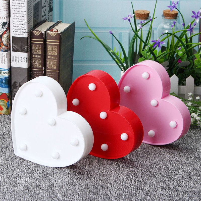 Søt Hjerte Led Nattlys Vegg Batteri Lampe Baby Barn Soverom Home Decor