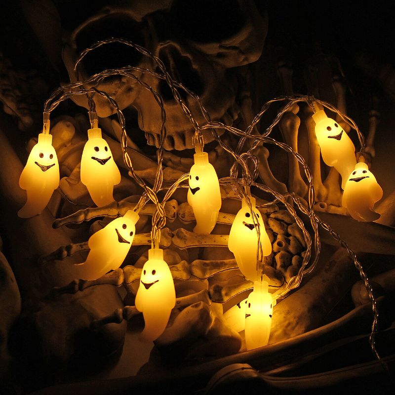 Spectre Skjelett Ghost Eyes Mønster Halloween Led String Light Holiday Funny Party Decoration