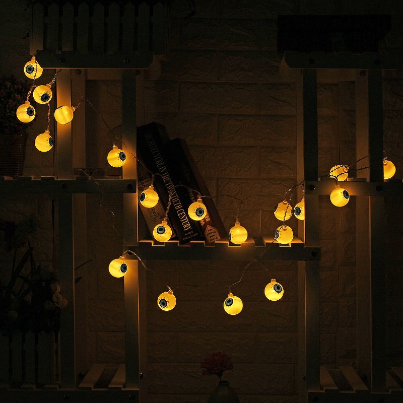 Spectre Skjelett Ghost Eyes Mønster Halloween Led String Light Holiday Funny Party Decoration