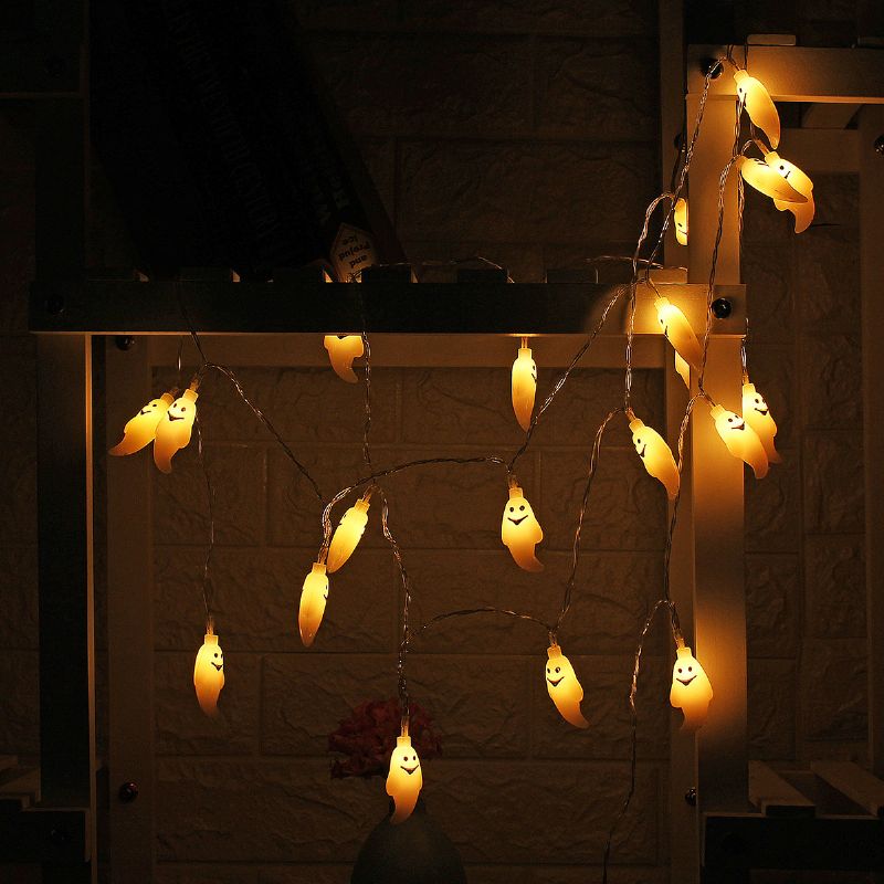 Spectre Skjelett Ghost Eyes Mønster Halloween Led String Light Holiday Funny Party Decoration