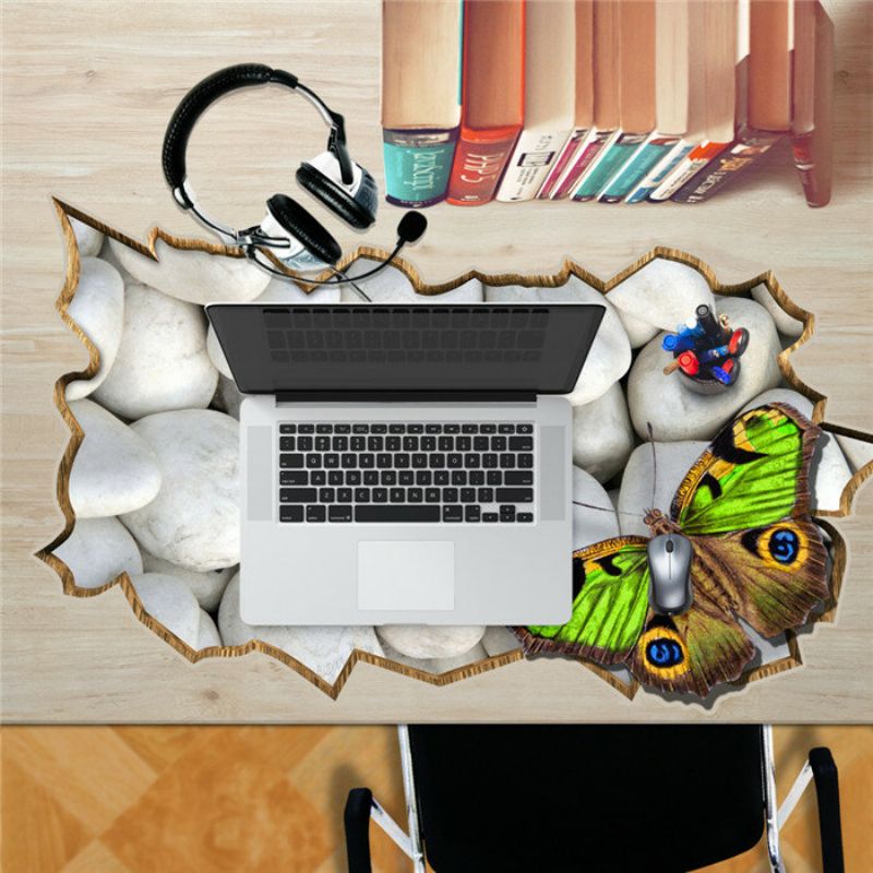 Stone Butterfly Pag Sticker 3d Skrivebordsklistremerke Veggdekor Hjem Vegg Skrivebord Bord Dekor Gave