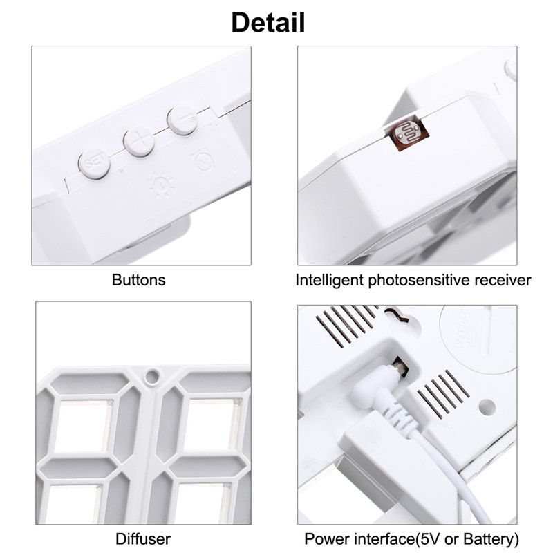 Stor Moderne Design Digital Led-veggklokke Klokker 24 Eller 12-timers Skjerm