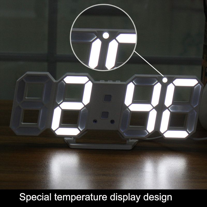 Stor Moderne Design Digital Led-veggklokke Klokker 24 Eller 12-timers Skjerm