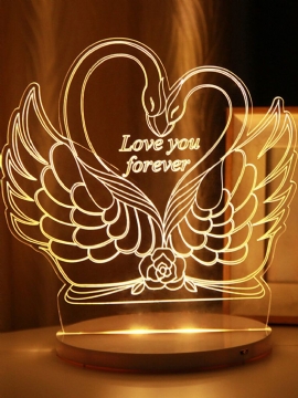 Swan 3d Led-nattlys Usb-drevet Berøringskontroll Julevalentinsgave Home Decor