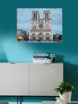 Treplate Dekorasjon Maleri Paris Bygge Vegghengende For Hjemmedekorasjon