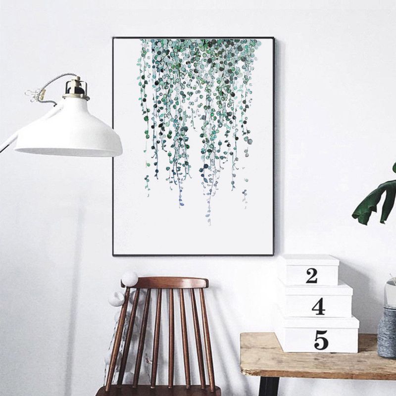 Tropiske Planter Blader Lerret Vintage Plakat Veggmaleri Kunsttrykk Moderne Hjemmeinnredning