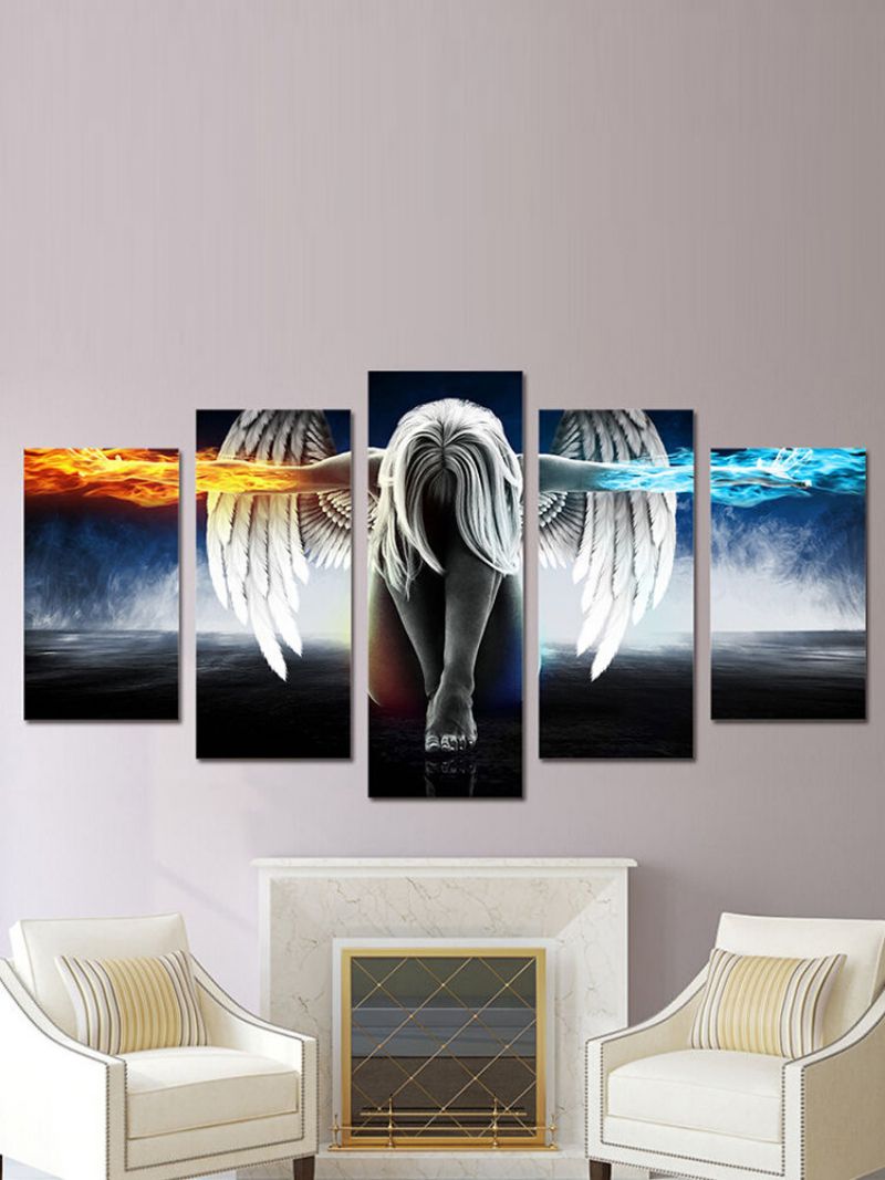 Uinnrammet 5 Stk Angel Modern Art Painting Canvas Print Veggbilde Home Decor