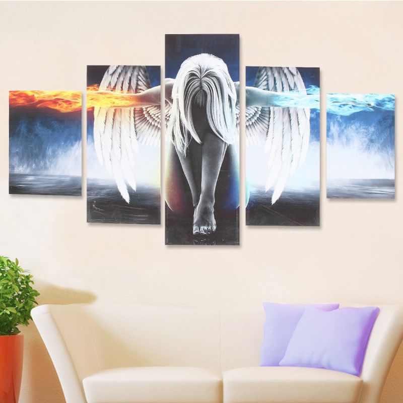 Uinnrammet 5 Stk Angel Modern Art Painting Canvas Print Veggbilde Home Decor