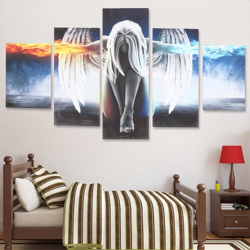 Uinnrammet 5 Stk Angel Modern Art Painting Canvas Print Veggbilde Home Decor