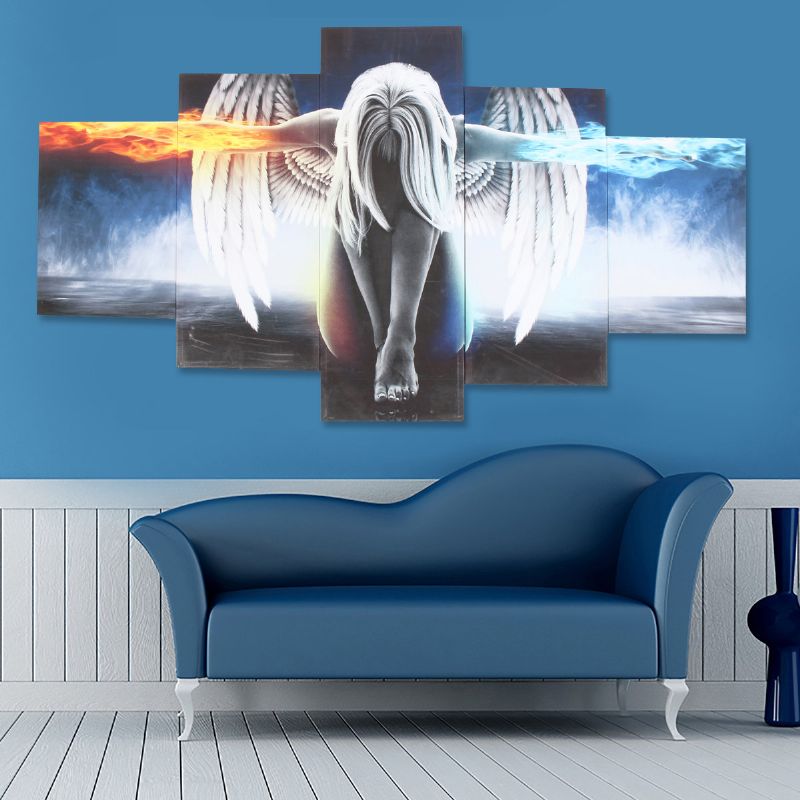 Uinnrammet 5 Stk Angel Modern Art Painting Canvas Print Veggbilde Home Decor