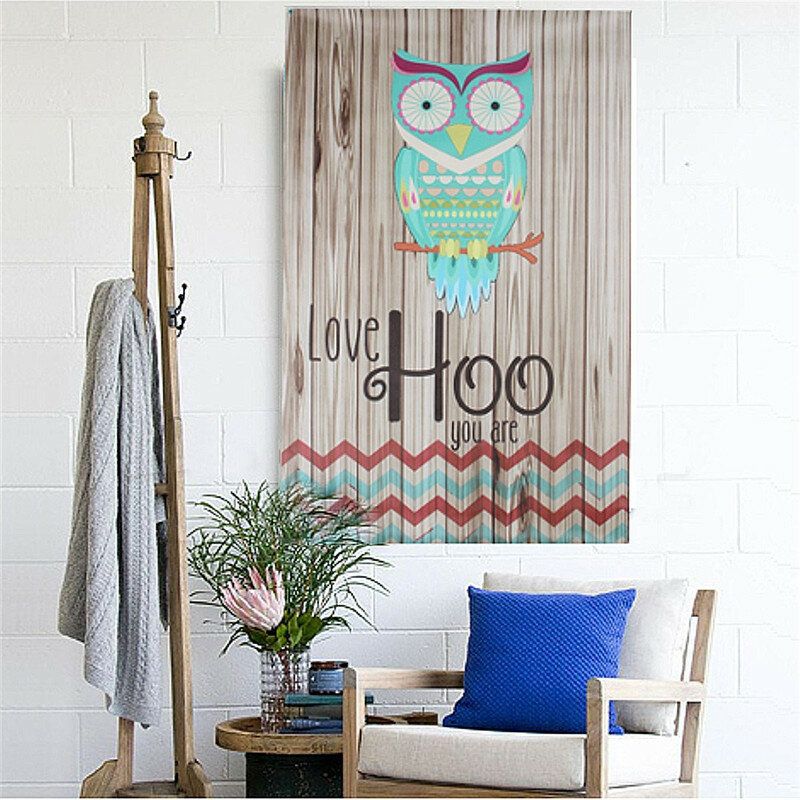 Uinnrammet Lerretstrykk Home Decor Love Hoo Owl Wall Art Maling Bilde Decoration