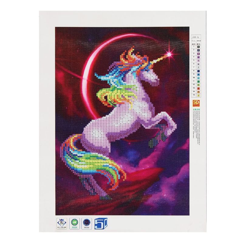 Unicorn Diy 5d Diamantbroderi Maling Korssting Håndverk Stue Home Decor