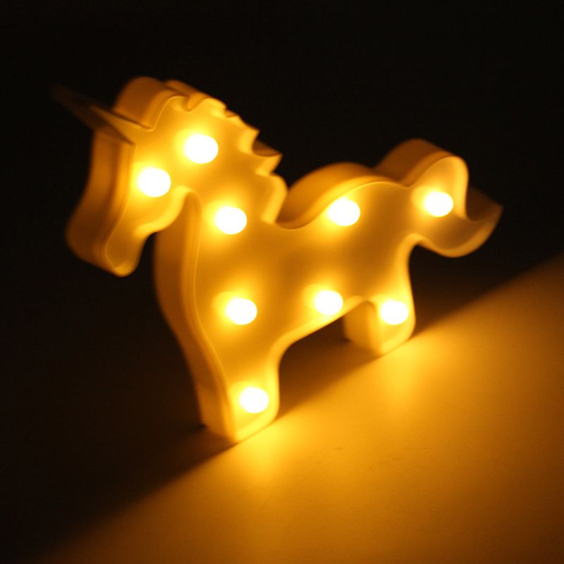 Unicorn Led Nattlys Batterilampe Baby Barn Soverom Stue Hjemmeinnredning