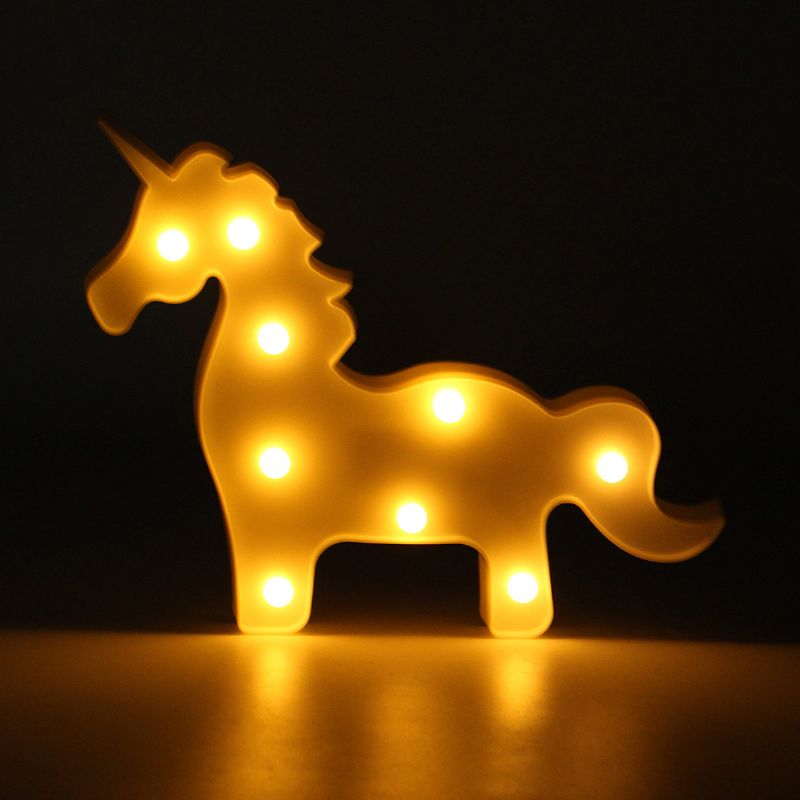 Unicorn Led Nattlys Batterilampe Baby Barn Soverom Stue Hjemmeinnredning