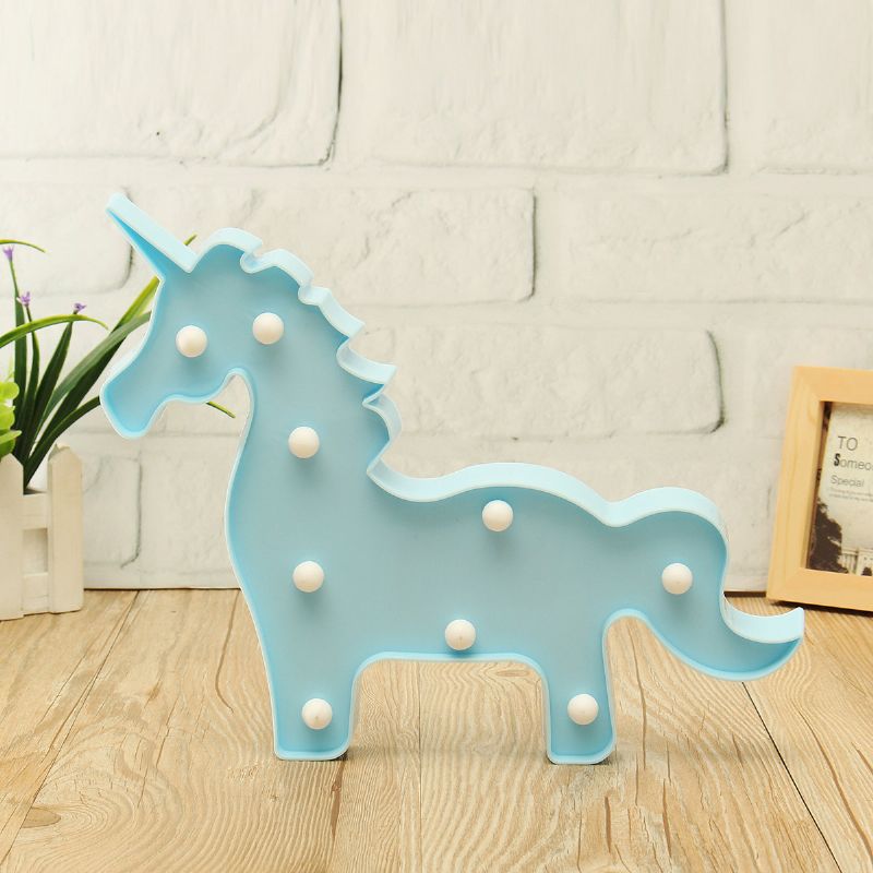 Unicorn Led Nattlys Batterilampe Baby Barn Soverom Stue Hjemmeinnredning