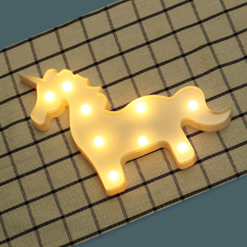 Unicorn Led Nattlys Batterilampe Baby Barn Soverom Stue Hjemmeinnredning