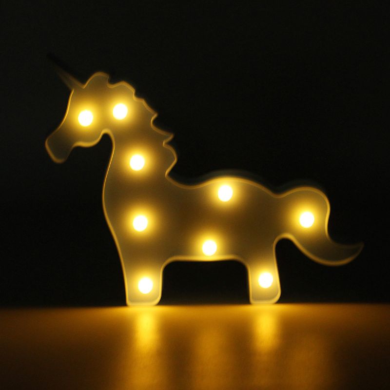 Unicorn Led Nattlys Batterilampe Baby Barn Soverom Stue Hjemmeinnredning