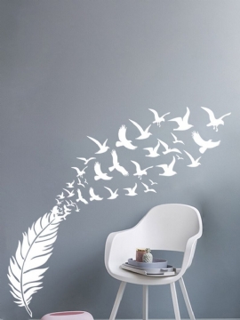 Vatikanets Utskårne Veggklistremerker Creative Feather Bird Home Decoration Wall Stickers