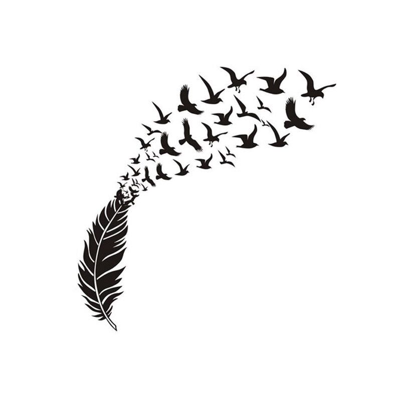 Vatikanets Utskårne Veggklistremerker Creative Feather Bird Home Decoration Wall Stickers