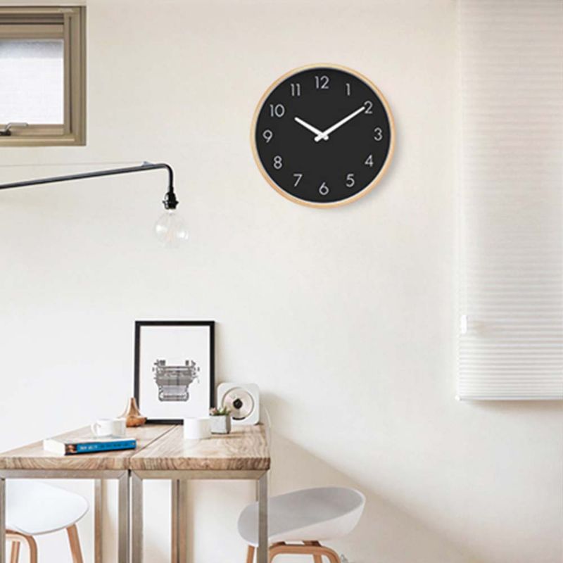 Veggmontert Klokke - Treramme Minimalistisk Med Trekant For Home Hotel Restaurant Coffee Shop